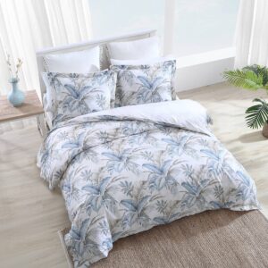 Tommy Bahama - King Duvet Cover Set, Cotton Bedding with Matching Shams & Button Closure, All Season Home Decor (Bakers Bluff Blue, King)