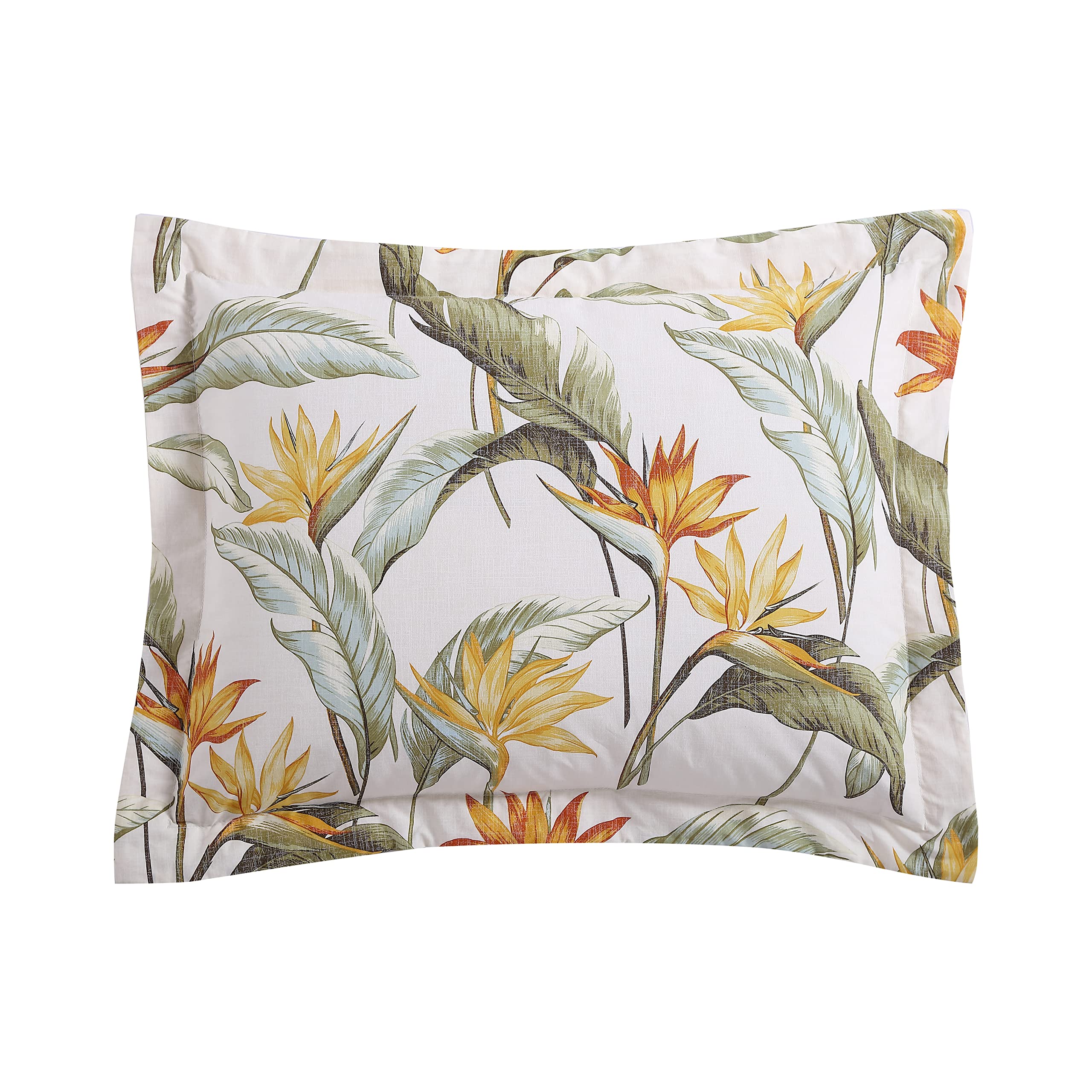 Tommy Bahama - King Duvet Cover Set, Cotton Bedding with Matching Shams & Button Closure, All Season Home Decor (Birds of Paradise Beige, King)