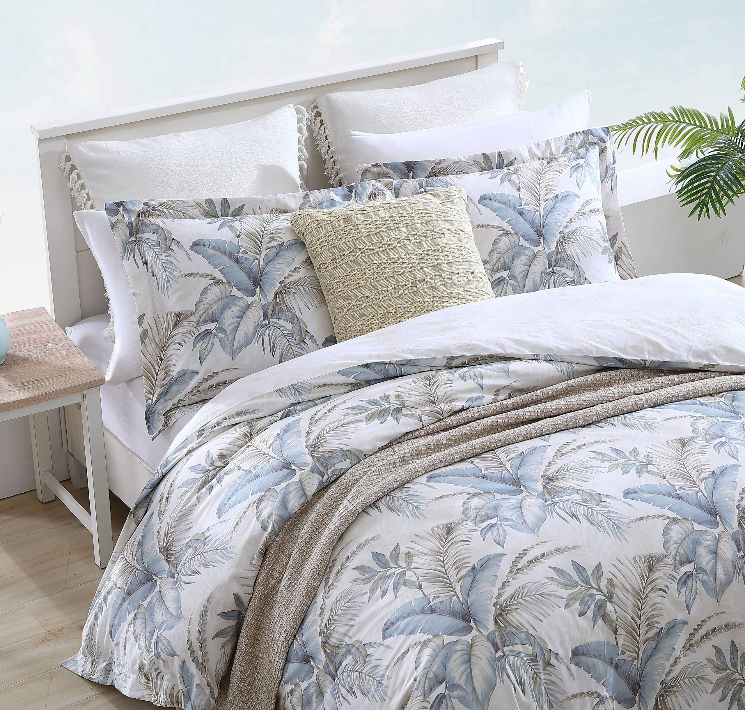 Tommy Bahama - King Duvet Cover Set, Cotton Bedding with Matching Shams & Button Closure, All Season Home Decor (Bakers Bluff Blue, King)