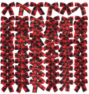 iconikal mini small velvet bows, red, 3.5 x 3.5-inch, 72-pack