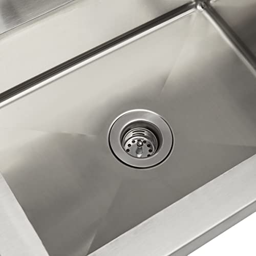 Rockpoint 304 Stainless Steel handmake Sink for Washing with Faucet, Commercial Wall Mount Hand Basin for Restaurant, Kitchen and Home, 17 x 15 Inches, Silver