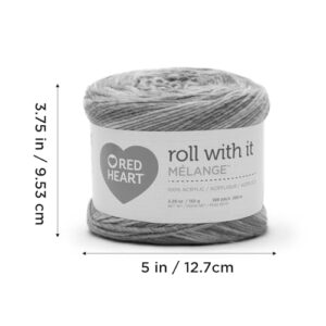 Red Heart Roll with It Melange Show Time Yarn - 3 Pack of 150g/5.3oz - Acrylic - 4 Medium (Worsted) - 389 Yards - Knitting/Crochet