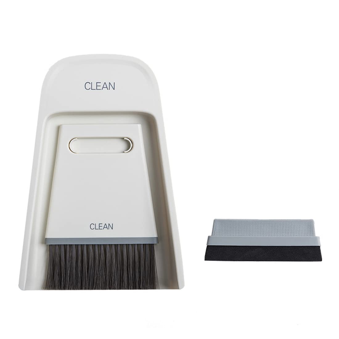 Engjajo 3 in 1 Mini Hand Brooms Small Dust Pan Scraper and Brush Set for Window Table, Desk, Countertop, Key Board, Car (Gray) ENG102