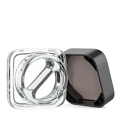 60 Pack | 7ml Square Jar w/Dual Compartments (3.5ml each compartment) | Cube Jar Glass Container (Black-Lid)