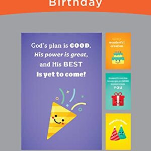 DaySpring - God’s Plan is Good – Birthday – 4 Design Assortment with Scripture – 12 Happy Birthday Cards & Envelopes (J9174)