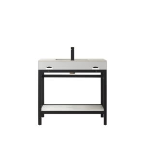 Vinnova 702536-TB-SMB-NM Funes Bathroom Vanity, Matt Black