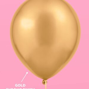 xo, Fetti Gold Chrome Birthday Balloon Set - 25 pk, 12" | Bachelorette Party Decorations, Bridal Shower, Birthday Party, Baby Shower, Engagement