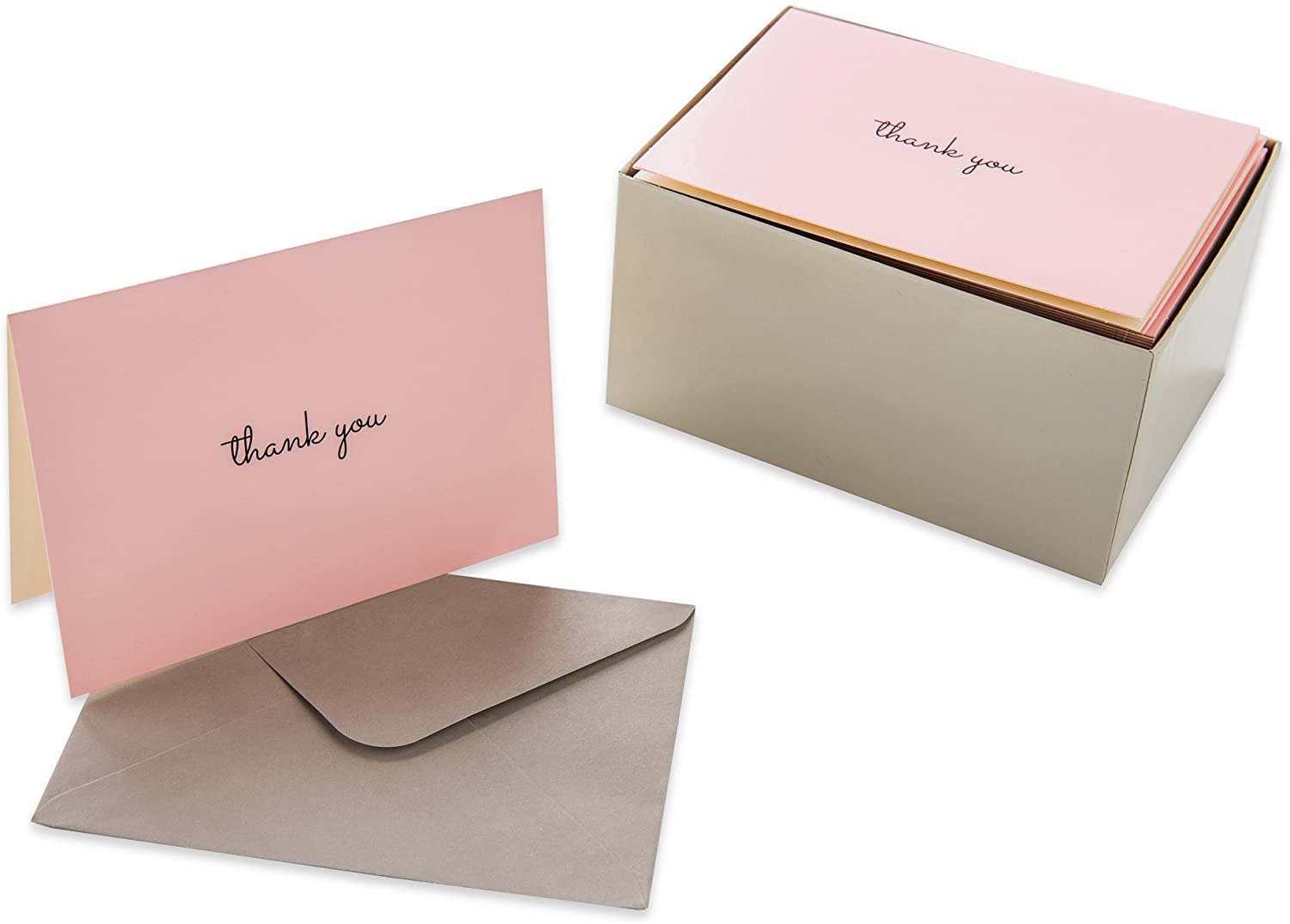 Sweetzer & Orange – Pink Thank You Cards Bulk Box Set of 24 Blank Cards with Envelopes – 4x5.5” - Baby Shower Note Cards, Wedding Thank You Cards or Bridal Shower Thankyou Card