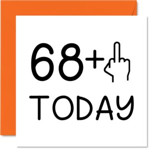 69th birthday card funny for women - novelty middle finger - rude birthday cards for men, 5.7 x 5.7 inch birthday greeting cards, joke cards for mom dad papa pops grandpa grandma nan aunt uncle