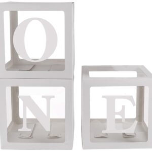 Sooyee Frame, Picture Frame - Boxes with Letters for Baby Shower, 11.8x11.8x11.8 inches, White, Set of 4