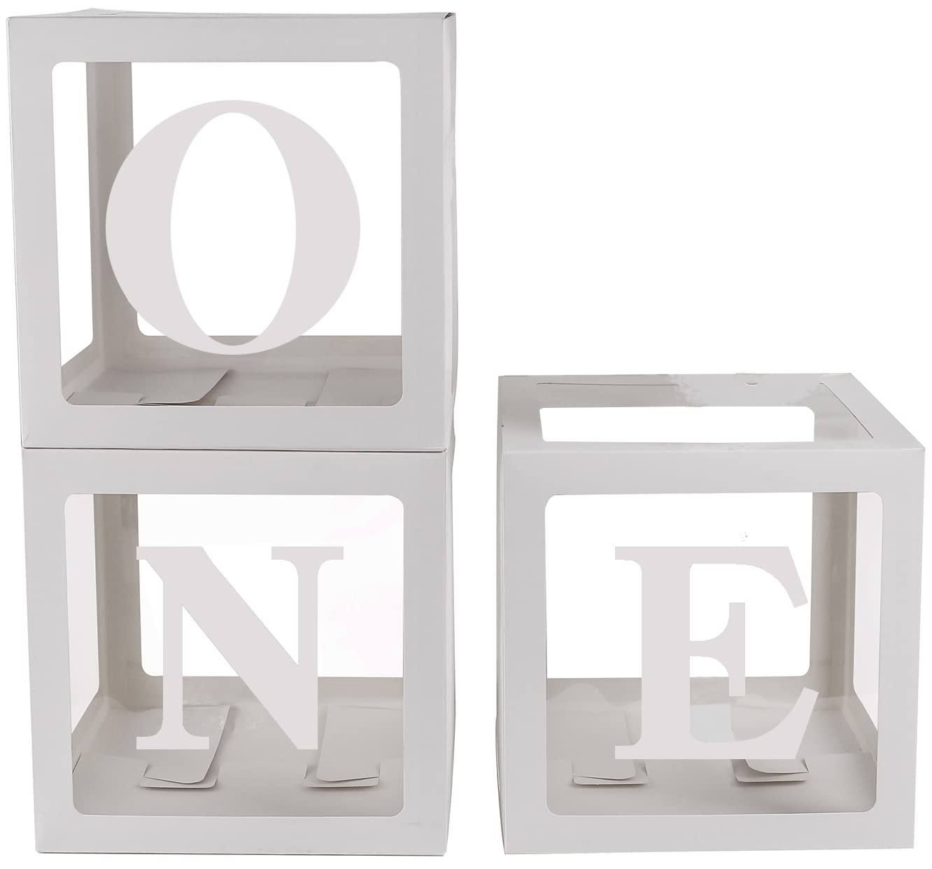 Sooyee Frame, Picture Frame - Boxes with Letters for Baby Shower, 11.8x11.8x11.8 inches, White, Set of 4