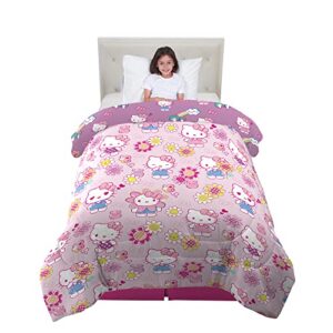 franco kids bedding soft microfiber comforter, twin, hello kitty