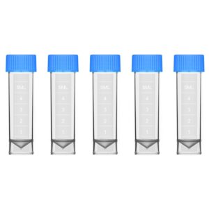 stonylab graduated cryogenic tubes, 5 ml free-standing polypropylene cryogenic storage vials with cap and silicone gasket, pack of 100