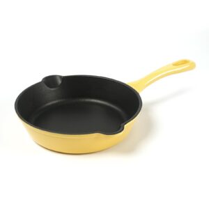 hawok enameled cast iron skillet 8 inch yellow