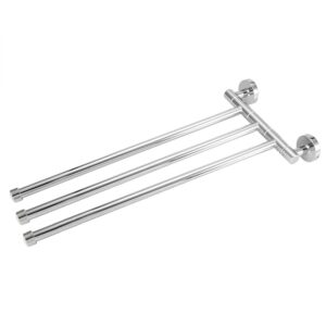 Swivel Towel Bar, 201 Stainless Steel 2/3-Arm Wall Mounted Towel Rack, for Bathroom Kitchen Space Saving Swing Out Towel Hanger Holder (3 arm)