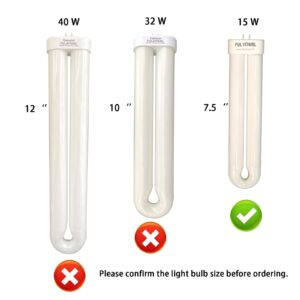 2 Pack FUL15W BL (BF-35) Fluorescent Black Light Bulb Replacement Compatible Flowtron BK-15D,Hemiua Zap T6 Pro,BlackFlag BB-15WHT,Stinger U/V15, FP15, TZ15, U Shaped Twin Tube Bulb for T6 T8 T9