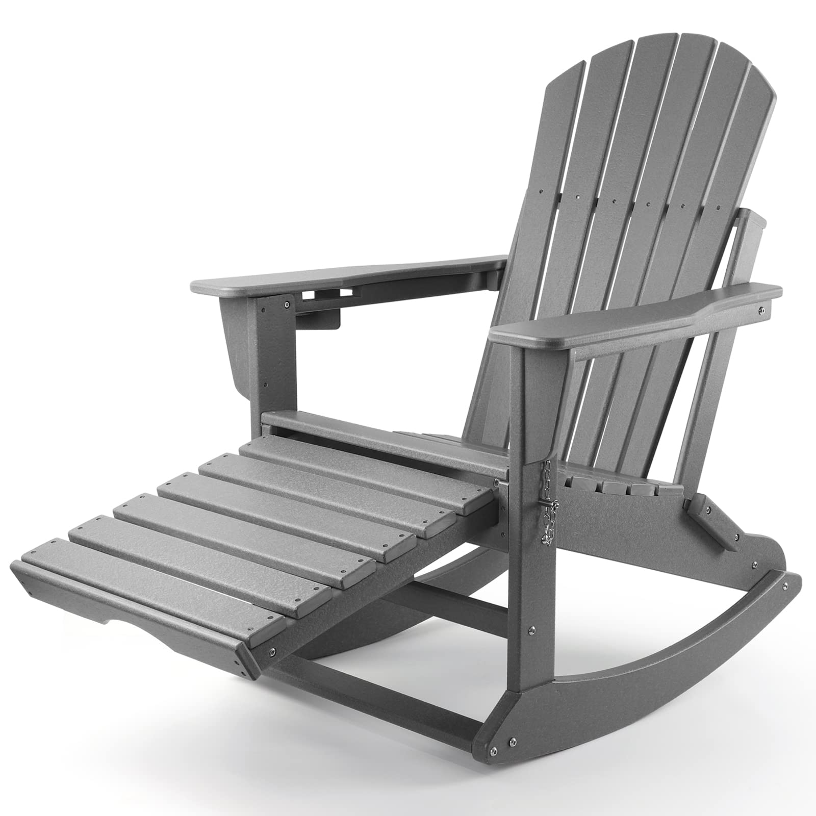 4-in-1 Adirondack Chair with Ottoman,350 LBS Folding Adirondack Chairs,Rocking Adirondack Chair with Cup Holder,Adirondack Chairs Weather Resistant,Plastic Adirondack Chairs for Adults,Fire Pit Chairs