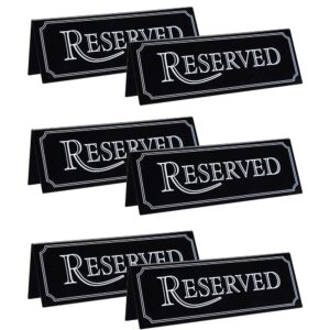 6 pieces acrylic reserved table signs,seating background reserved signs for tables wedding birthday reservation restaurant business office meeting important events party,7.87x2.75inch