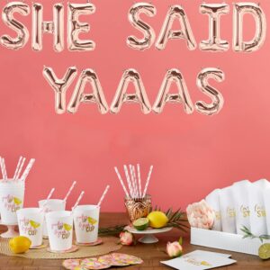 She Said Yaaas Balloons Rose Gold She Said Okurrr Bachelorette Party Banner Bride To Be/We are Engaged/Bridal Shower/Just Married/Hen Party/Engagement Themed Wedding Party Supplies Decorations