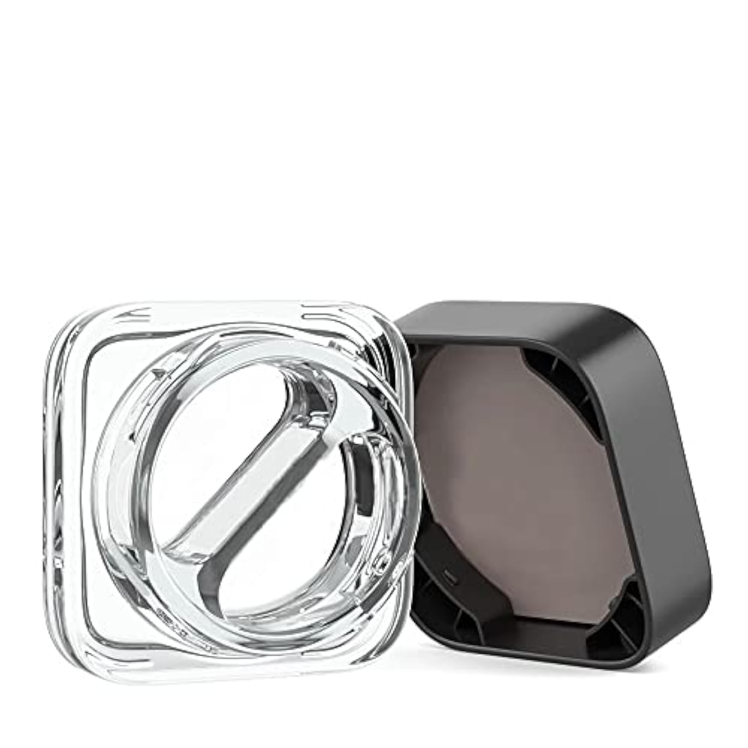 60 Pack | 7ml Square Jar w/Dual Compartments (3.5ml each compartment) | Cube Jar Glass Container (Black-Lid)