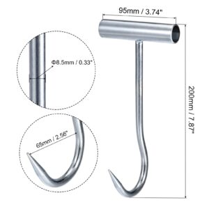 uxcell 8inch T-Handle Meat Boning Hook, Galvanized T Hooks for Kitchen Butcher Shop Restaurant 2Pcs