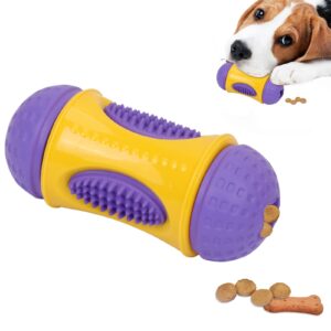 www dog chew toys for aggressive chewers, puppy teething chew toy tough dog toys with natural rubber for small medium large breeds, teeth cleaning and gum massage for small medium large dog,purple