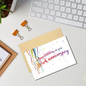 30 Pack Work Anniversary Cards Business Employee Appreciation Cards With Envelopes Thank You Stickers Greeting Card Bulk For Business Office 6 Designs