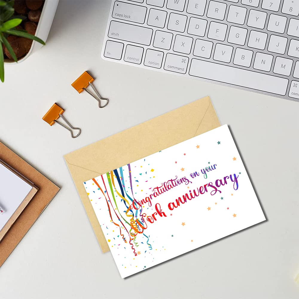 30 Pack Work Anniversary Cards Business Employee Appreciation Cards With Envelopes Thank You Stickers Greeting Card Bulk For Business Office 6 Designs