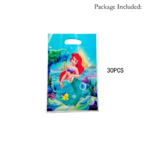 ALLPICK 30PCS Mermaid Candy Snack Party Favors Bags for Kids Birthday Baby Shower Mermaid Theme Party Decorations