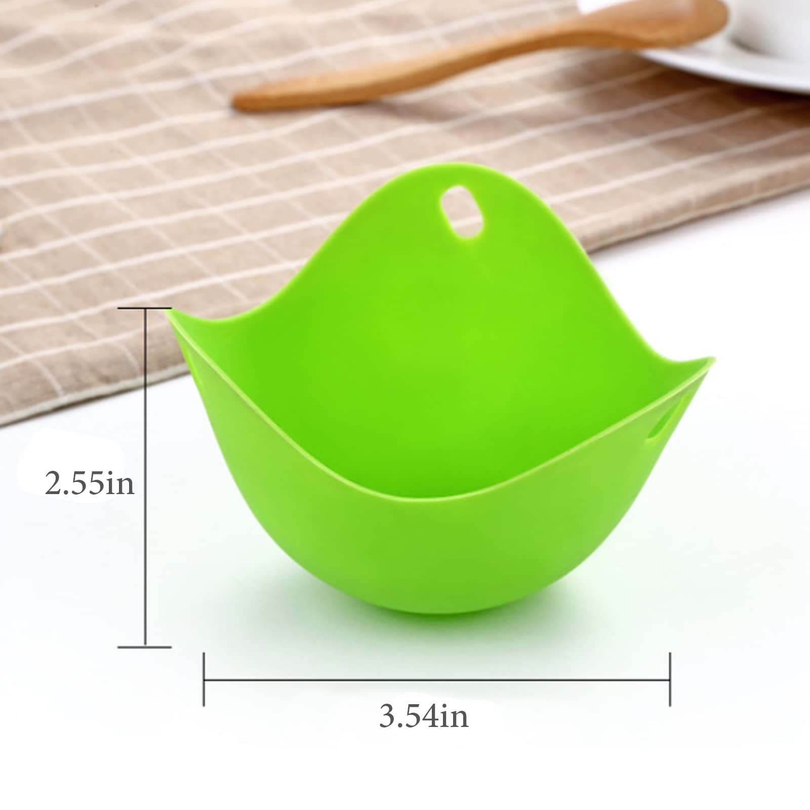 4 Pack Silicone Egg Poaching Cups Boiler Molds with Ring Standers Easy Release and Cleaning Poached Bowl for Microwave or Stove Top Cooking (Orange, Green, Blue, Red), red,orange,blue,green