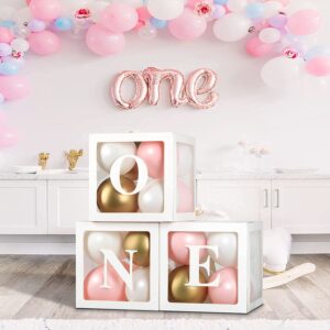 Sooyee Frame, Picture Frame - Boxes with Letters for Baby Shower, 11.8x11.8x11.8 inches, White, Set of 4