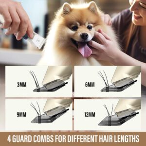 BougiePaw Dog Grooming Kit – Low Noise Cat & Dog Hair Trimmer with Pet Nail Cutter | Cordless Dog Clippers for Grooming Thick Coats with Bath Brush, & Shaver with Scissors for Dogs Cat Animal