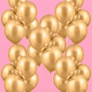 xo, Fetti Gold Chrome Birthday Balloon Set - 25 pk, 12" | Bachelorette Party Decorations, Bridal Shower, Birthday Party, Baby Shower, Engagement