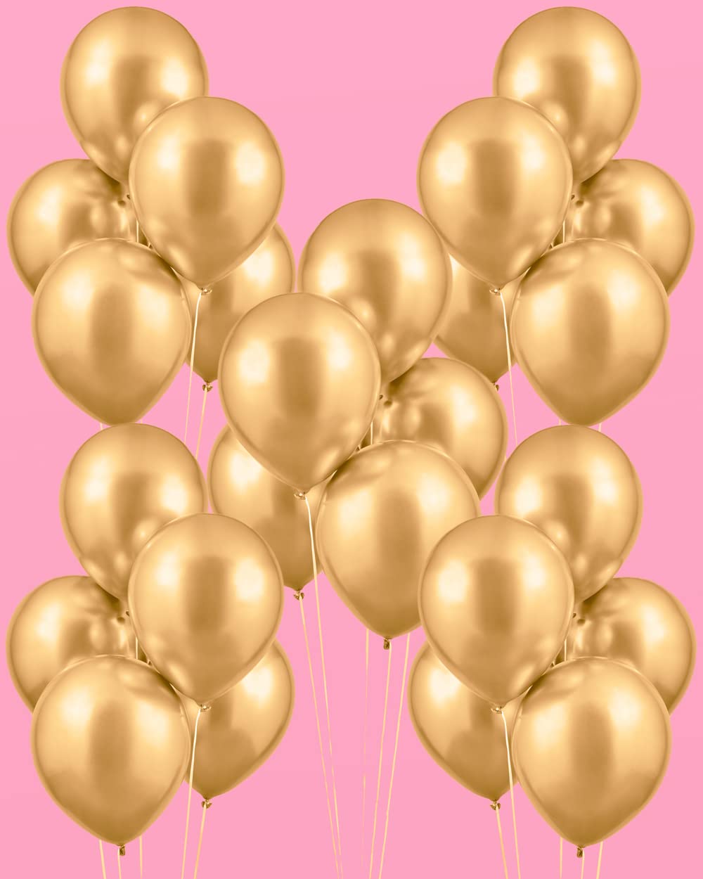 xo, Fetti Gold Chrome Birthday Balloon Set - 25 pk, 12" | Bachelorette Party Decorations, Bridal Shower, Birthday Party, Baby Shower, Engagement