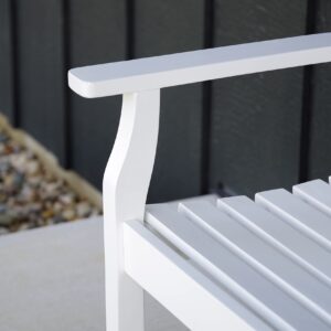 Woodlawn&Home 4' Hardwood Entryway Bench in Painted White Finish, 901807