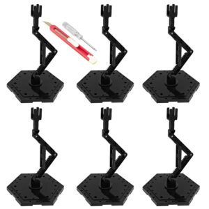 twkupwo hobby model action base display stand, gundam model stand action figure stand compatible with mg rg hg universal models stand (6sets black)