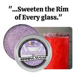 BREW GLITTER Purple Pearl Cocktail Rimming Sugar, Drink Rimmer for Beverages, Cocktails, Margaritas, Drinks, Kosher Certified (4oz, Purple Pearl)