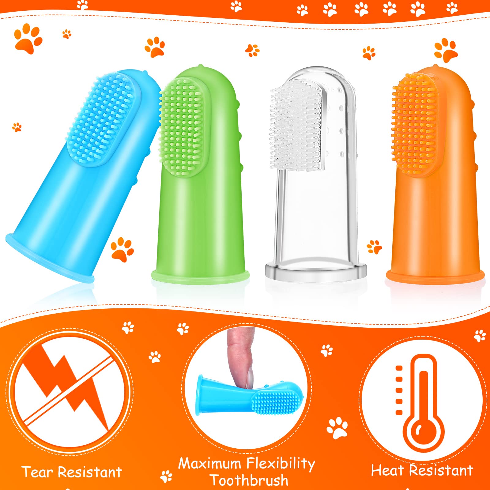 Nuogo 80 Packs Dog Toothbrush Soft Finger Brushes Pet Finger Toothbrush Easy Teeth Cleaning Dog Tooth Brush Oral Care Pet Dental Brush Pet Cleaning Finger Covers for Small Cats and Puppy