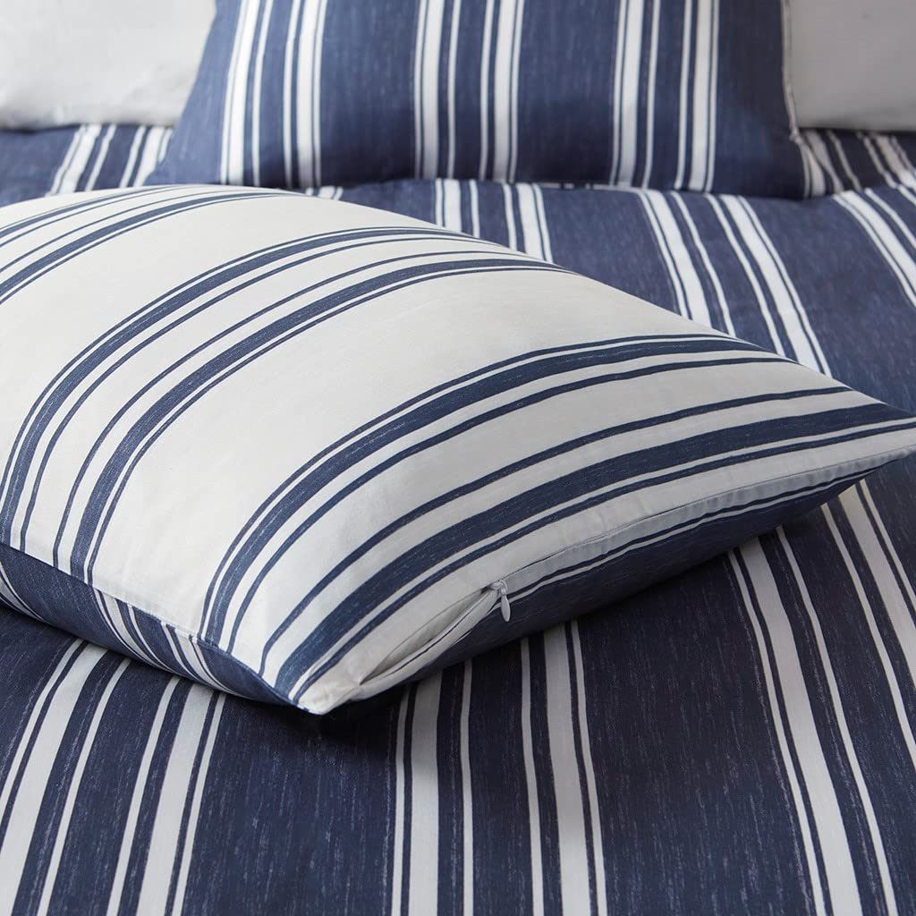 CinchFit USA Quahog Bay Universal V Berth Navy Stripe Duvet Cover & 2 Shams (Universal V Berth)