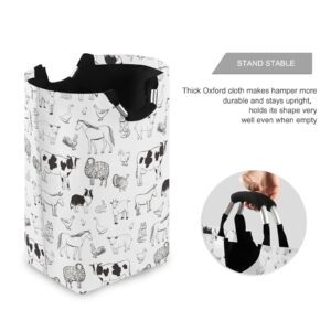 xigua Laundry Hamper Basket Farm Animals Collapsible Nursery Storage Bin Waterproof Clothing Baskets for Home Bedroom Bathroom Washing Room