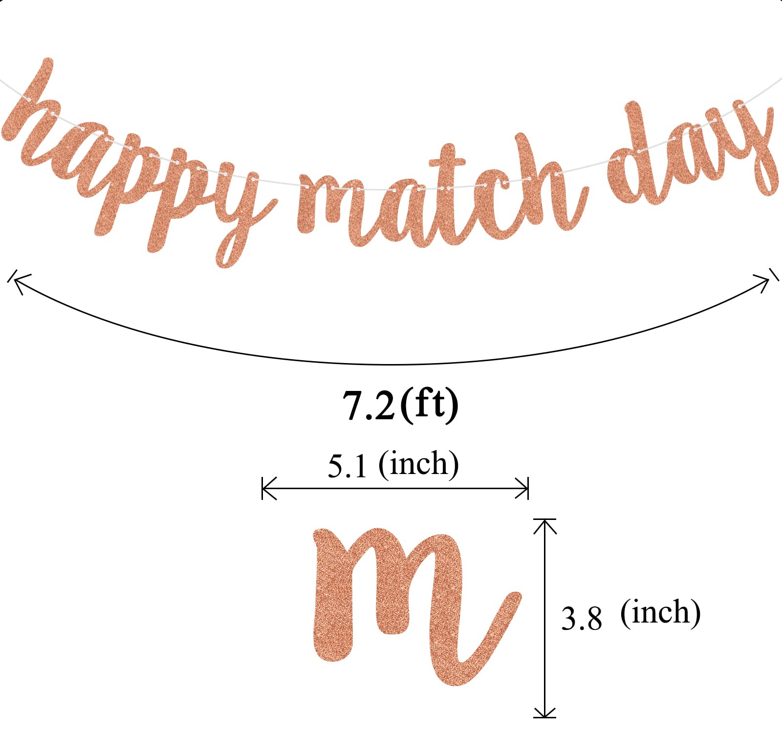 Happy Match Day Banner, 2024 Match Day Party Decorations, Doctor Matche Day Bunting Banner, Medical School Graduation Supply Rose Gold Glitter