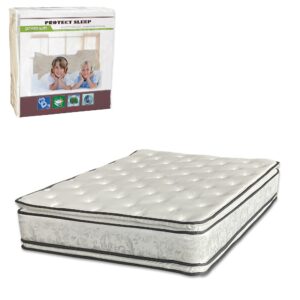 Mattress Solution, 12" Medium Plush Double Sided Pillowtop Innerspring Mattress, with Mattress Protector, Queen