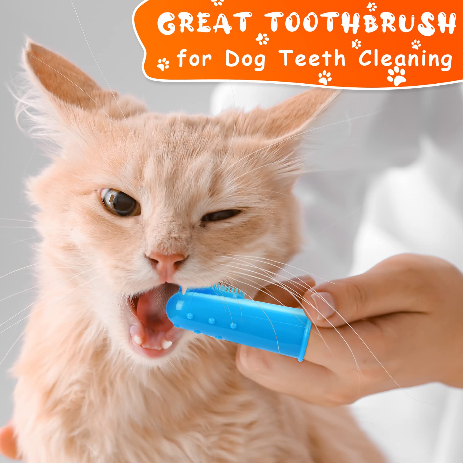 Nuogo 80 Packs Dog Toothbrush Soft Finger Brushes Pet Finger Toothbrush Easy Teeth Cleaning Dog Tooth Brush Oral Care Pet Dental Brush Pet Cleaning Finger Covers for Small Cats and Puppy