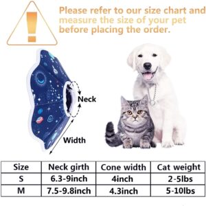 Johoxton Cat Cone, Cat Recovery Collar After Surgery Cat Cone Collar Cat Cones to Stop Licking Cat Donut Collar E Collar for Cats Puppy Dog (M, Fiber Blue)