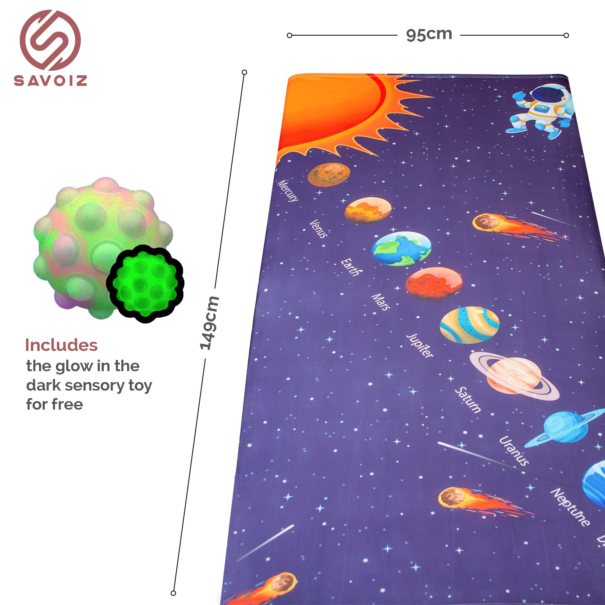 SAVOIZ Compression Sheet for Kids | Twin Size | Solar System Design