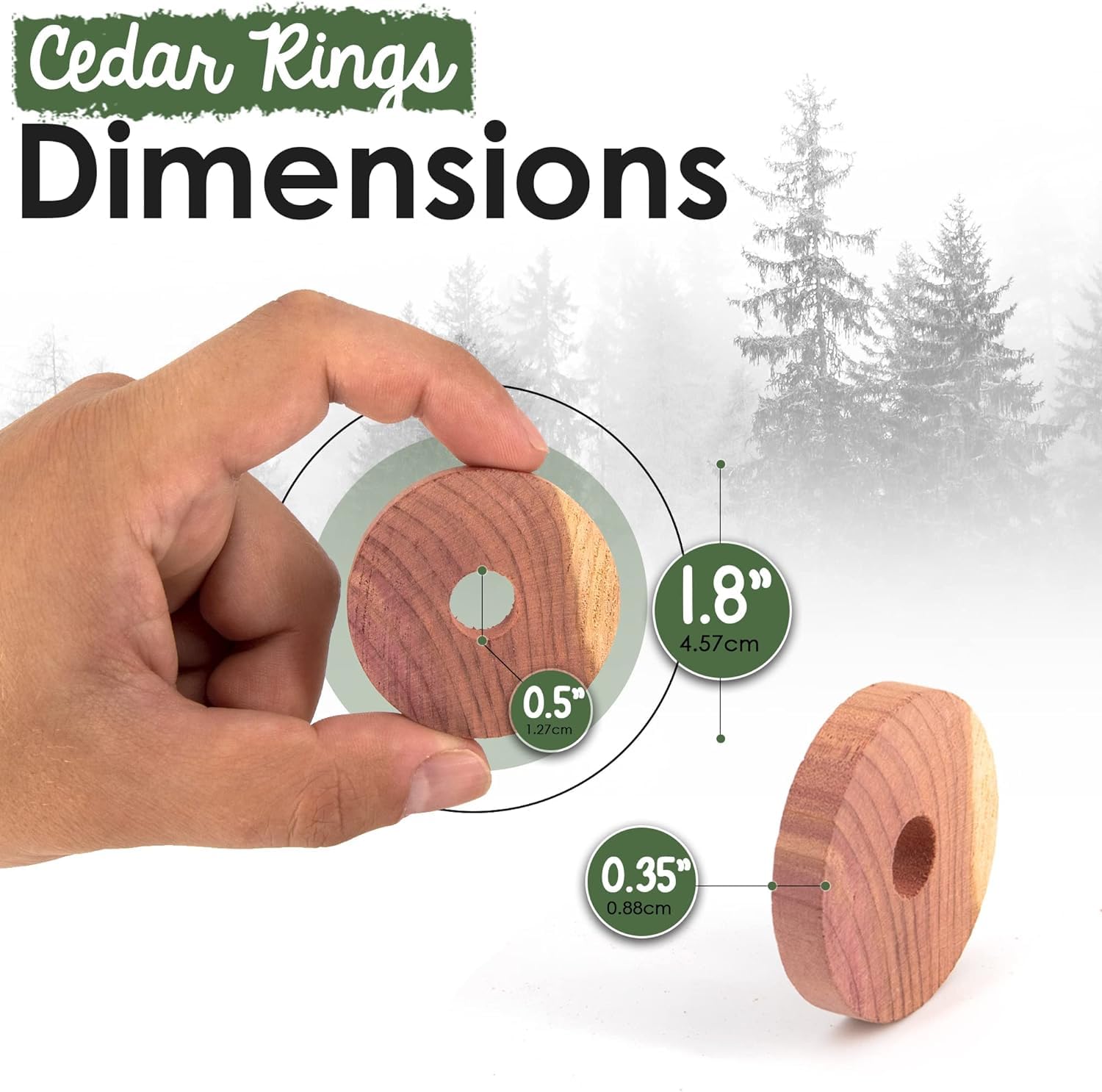 ecoKiwi Cedar Blocks for Clothes Storage - 55 Pack Cedar Rings - 100% Natural Aromatic Cedar for Closets & Drawers - Red Cedarwood Oil Scented Chips with Sandpaper - Cedar Planks Freshener Deodorizer