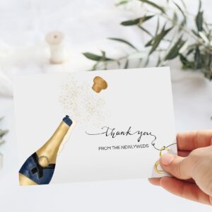 100 Wedding Thank You Cards from the New Mr and Mrs | 4x6 Bulk Thank You Cards with Envelopes | Wedding Shower Beyond Grateful Thank You Notes for Wedding, Bridal Shower and Baby Shower