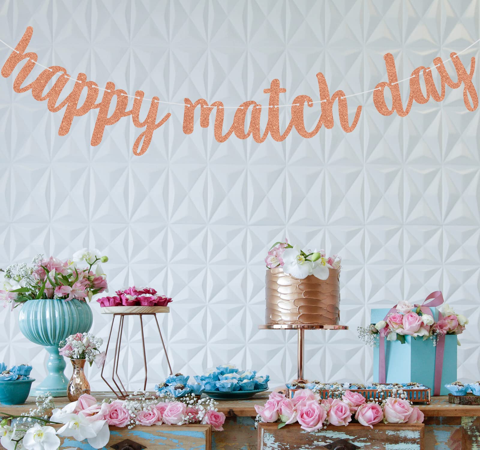 Happy Match Day Banner, 2024 Match Day Party Decorations, Doctor Matche Day Bunting Banner, Medical School Graduation Supply Rose Gold Glitter