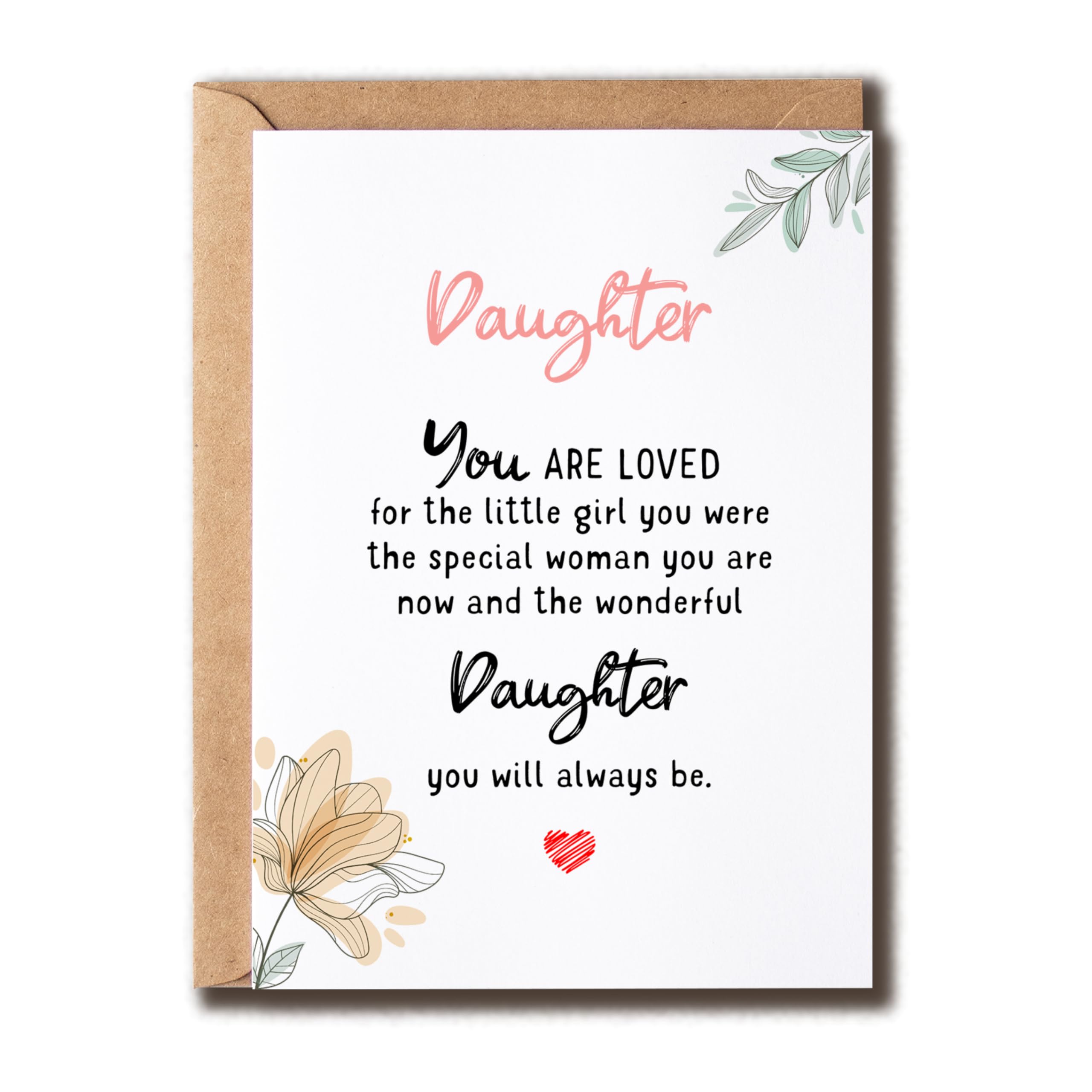 KrysDesigns Handmade Daughter Birthday Card - Daughter You Are Love Card - Happy Birthday Daughter - Greetings Card For Her