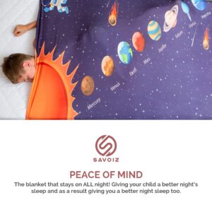 SAVOIZ Compression Sheet for Kids | Twin Size | Solar System Design